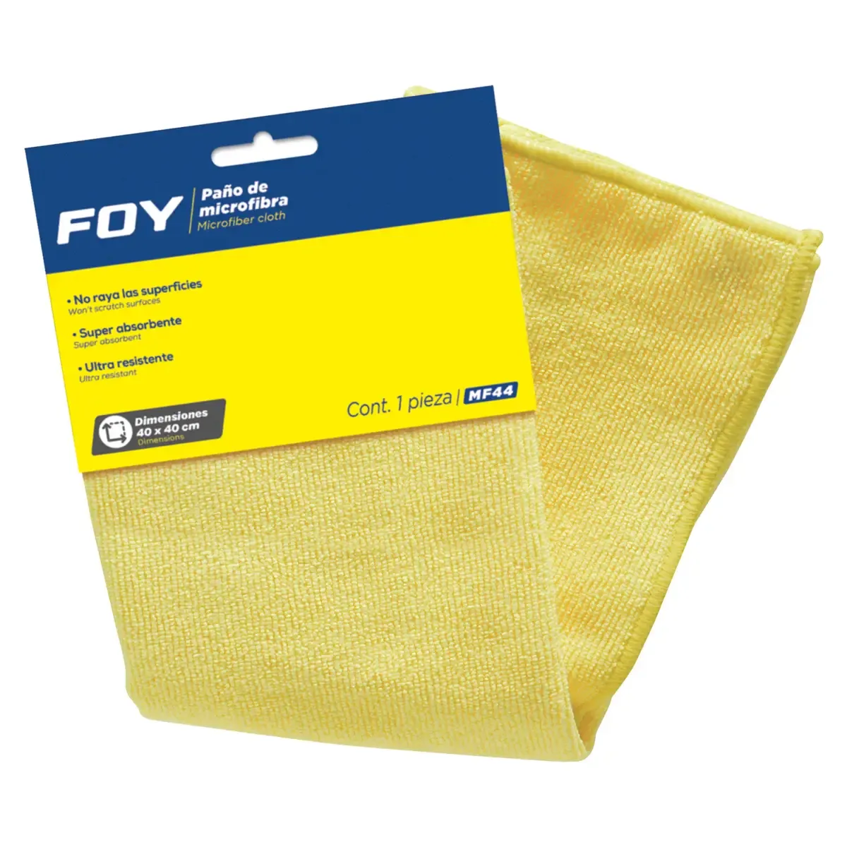 Paño de microfibra de 40 x 40cm amarillo