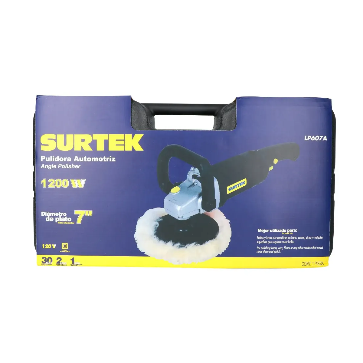 Pulidora angular 7" 600 - 3000 RPM1200 W, 120 V